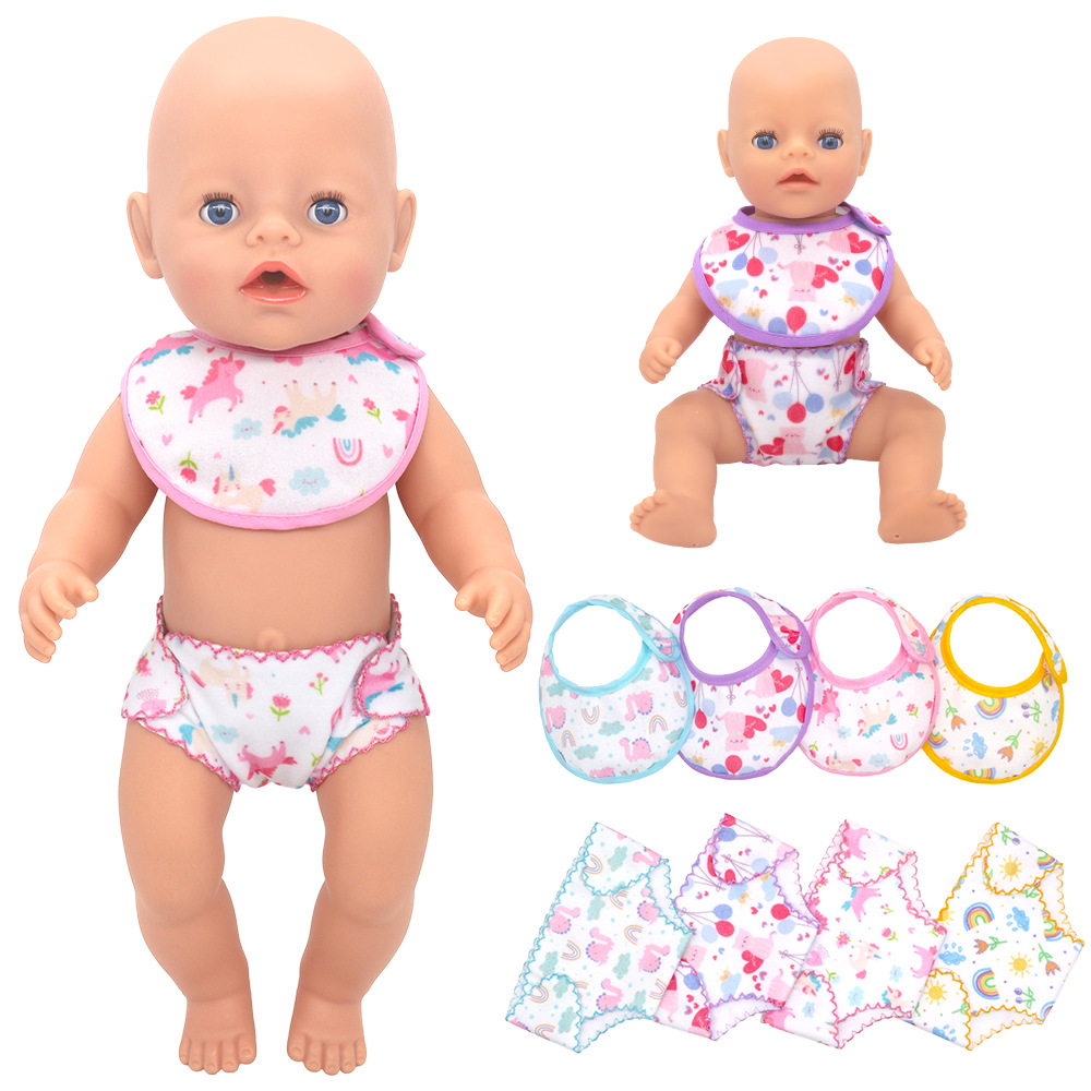Cloth Diaper Insert - 14-18 inch pasgeboren babypop ondergoed set